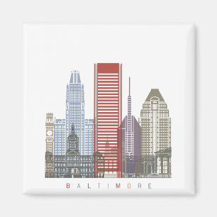 Baltimore Skyline Poster Magnet