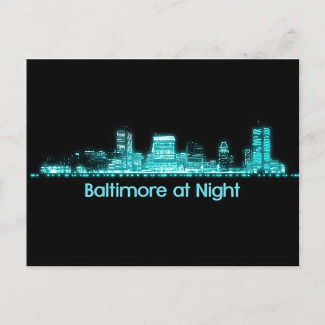 Baltimore Skyline Postkarte (Vorderseite)