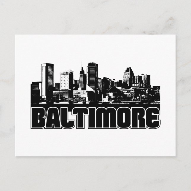 Baltimore Skyline Postkarte (Vorderseite)