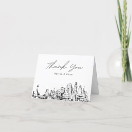 Baltimore Skyline Sketch Blank Danke Karte