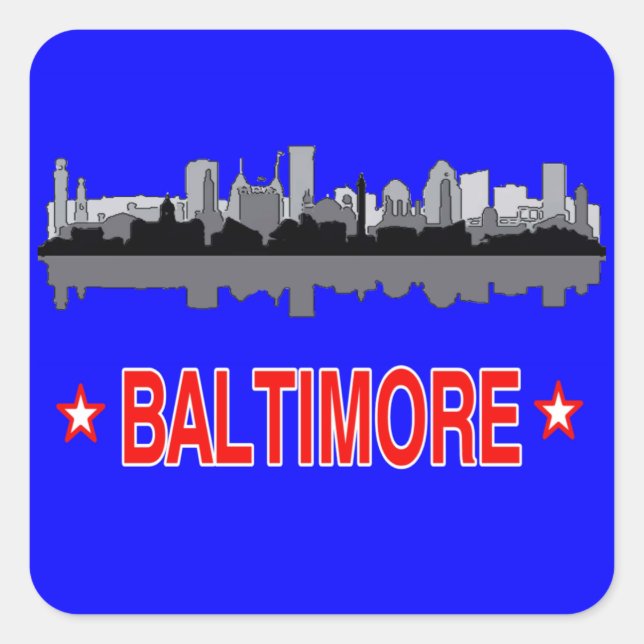 Baltimore Skyline Travel Stickers (Vorderseite)