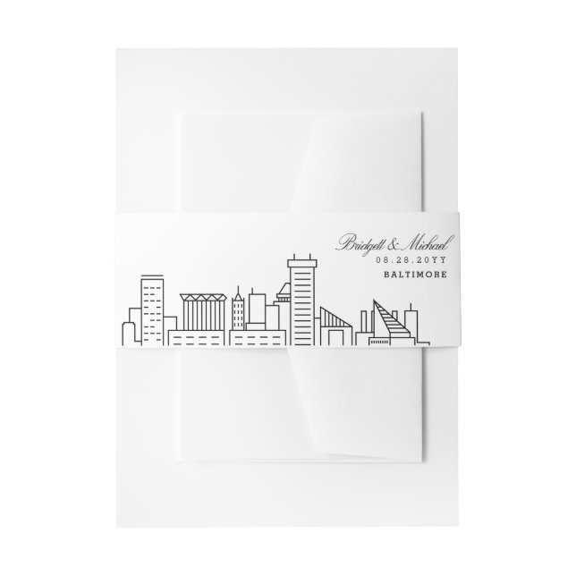 Baltimore Skyline Wedding | Einladungsbanderole (Vorderseite Beispiel)