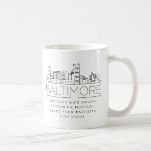 Baltimore Stylized Skyline   Benutzerdefinierter S Kaffeetasse