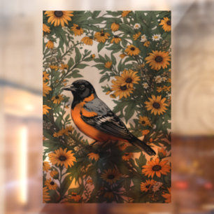 Baltimore-Trivialer Vogel und Schwarzäugige Susann Fensteraufkleber