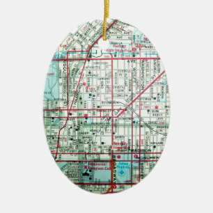 BALTIMORE Vintage Karte Keramikornament