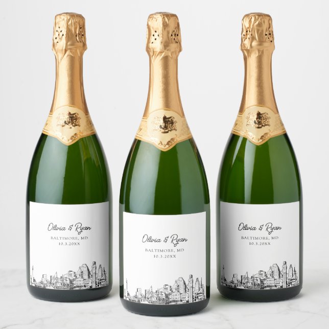 Baltimore Wedding Champagne Label (Flaschen)
