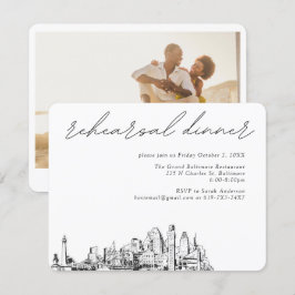 Baltimore Wedding Elegante Probe Eintrittskarte Begleitkarte