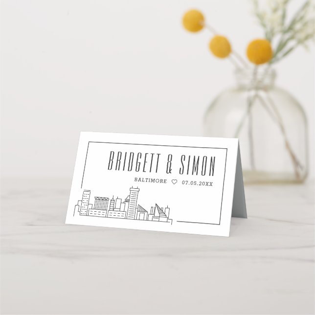 Baltimore Wedding | Place Table Name Cards Platzkarte (Rückseite)
