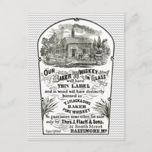 Baltimore Whiskey Vintag 1867 Postkarte