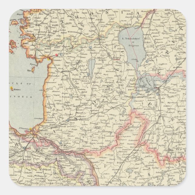 Baltische Staaten Quadratischer Aufkleber (Vorderseite)