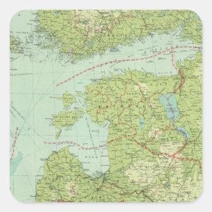 Baltische Staaten u. Ostpreußen Quadratischer Aufkleber
