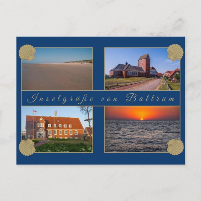 Baltrum Ansichtskarte - Inselgrüße Postkarte (Vorderseite)