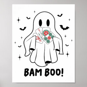 Bam Boo Halloween-Geist Mahjong Lustiges Kostüm Sp Poster