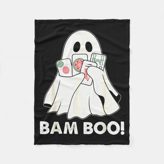 Bam Boo Halloween Ghost Mahjong Funny Costume Game Fleecedecke (Vorderseite)