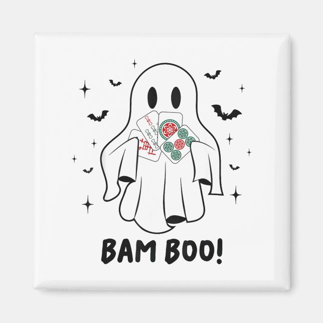 Bam Boo Halloween Ghost Mahjong Funny Costume Game Magnet (Vorne)