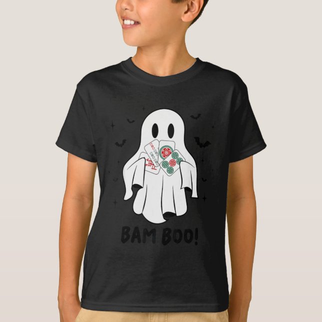 Bam Boo Halloween Ghost Mahjong Funny Costume Game T-Shirt (Vorderseite)