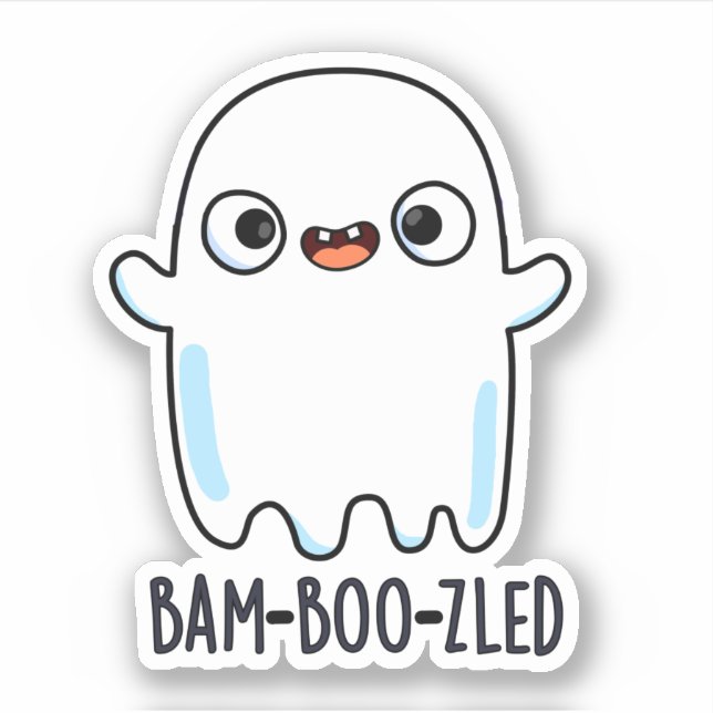 Bam-boo-zled Funny Halloween Konfuse Ghost Pun Aufkleber (Vorderseite)