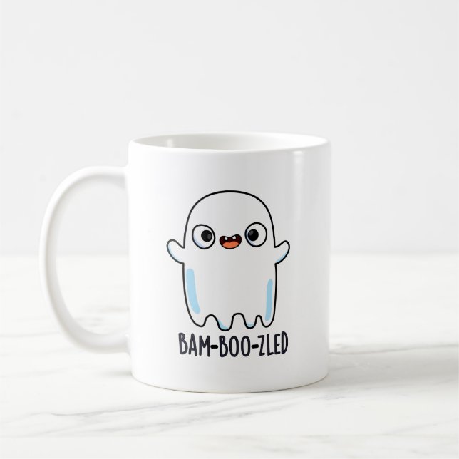 Bam-boo-zled Funny Halloween Konfuse Ghost Pun Kaffeetasse (Links)