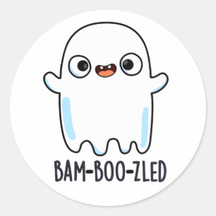 Bam-boo-zled Funny Halloween Konfuse Ghost Pun Runder Aufkleber
