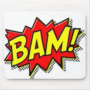BAM COMICBOOK LÖST AKTIONEN LOUD COMIC CARTOON MOUSEPAD