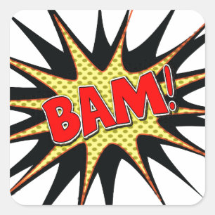 Bam! Quadratischer Aufkleber