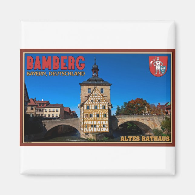 Bamberg - Altes Rathaus Landschaft Magnet (Vorne)