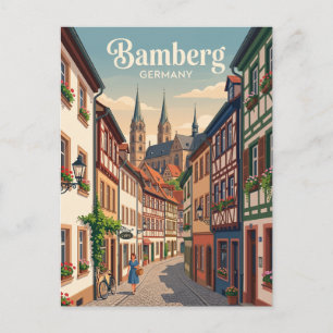Bamberg Altstadt Gasse Deutschland Postkarte