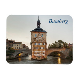 Bamberg Altstadt Rathaus und Obere Brücke Magnet