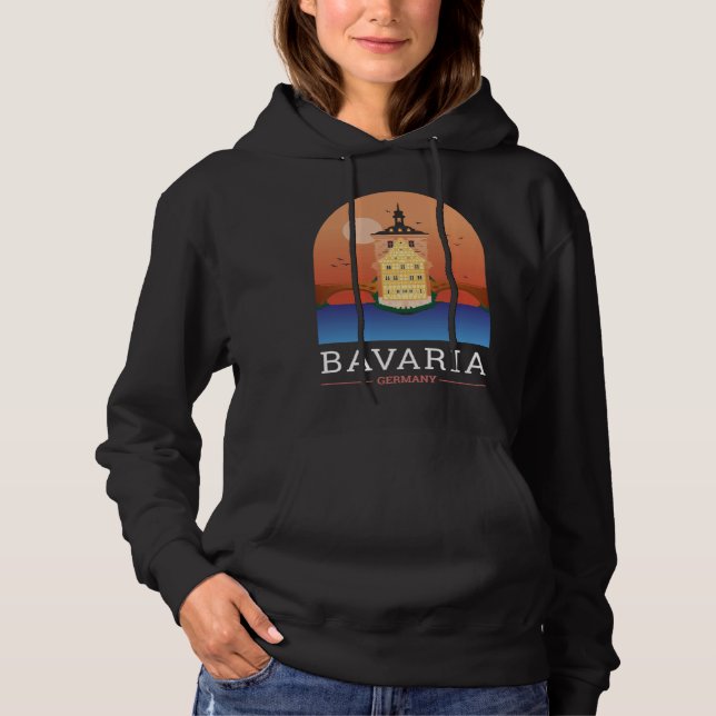 Bamberg Bayern Germany City Skyline Silhouette Out Hoodie (Vorderseite)