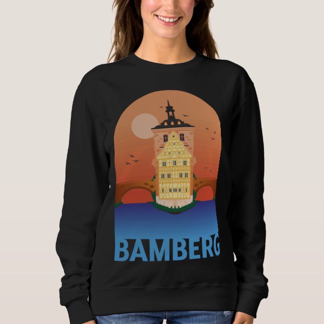 Bamberg Bayern Germany City Skyline Silhouette Out Sweatshirt (Vorderseite)