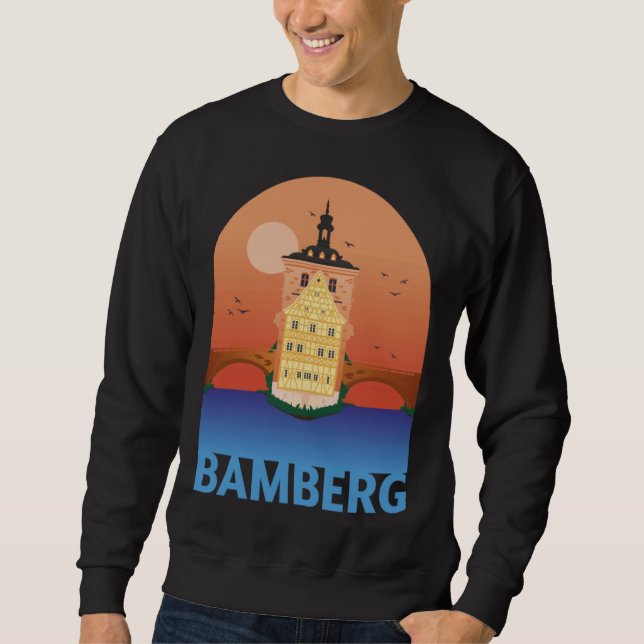 Bamberg Bayern Germany City Skyline Silhouette Out Sweatshirt (Vorderseite)