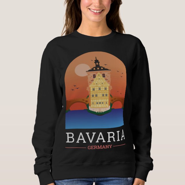 Bamberg Bayern Germany City Skyline Silhouette Out Sweatshirt (Vorderseite)