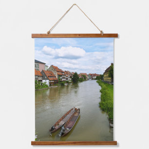 Bamberg Bayern Regnitz Fluss Malerei Effekt Kunst Wandteppich Mit Holzrahmen