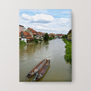 Bamberg Bayern Regnitz Fluss Malereieffekt Kunst Button