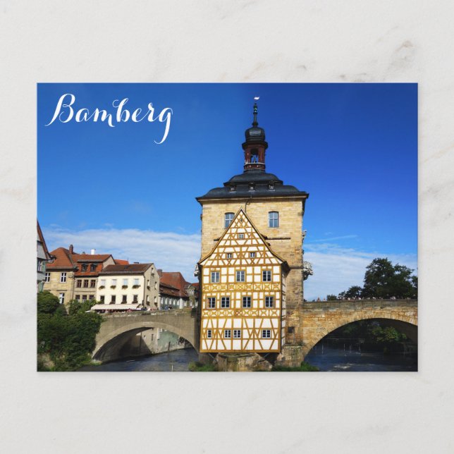 Bamberg Deutschland Rathaus Postkarte (Vorderseite)
