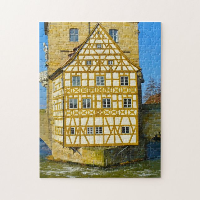 Bamberger Rathaus Fachwerkhaus Deutschland. Puzzle (Vertikal)