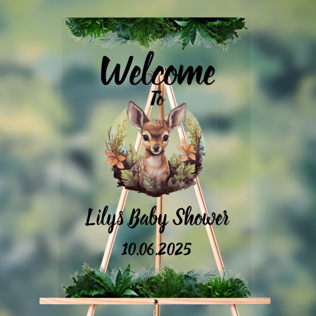 Bambi acrylic Baby shower sign Acrylschild (Neutral)