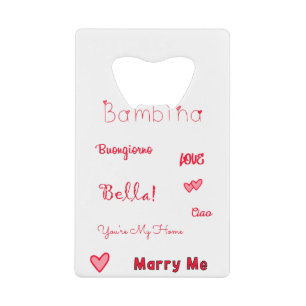 Bambina Liebe Quotes Set Pack Geldbeutel Flaschenöffner