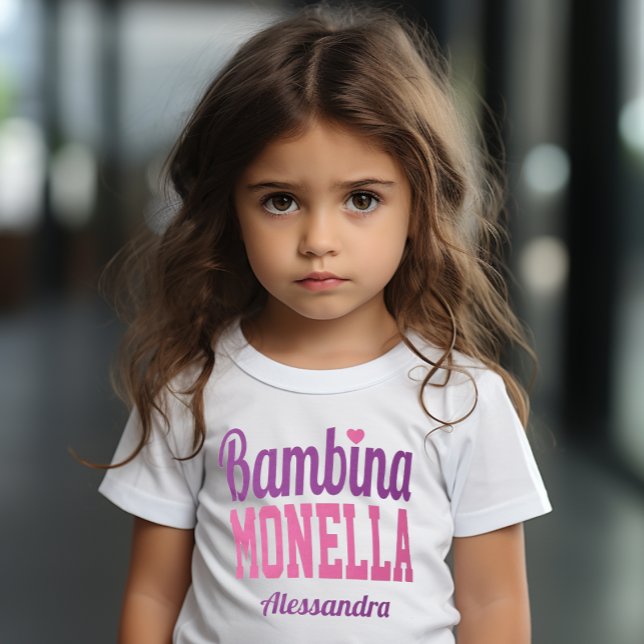 Bambina Monella Funny Italian Little Girl T-Shirt (Bambina Monella (Italian for Bratty Little Girl) 
Tee)