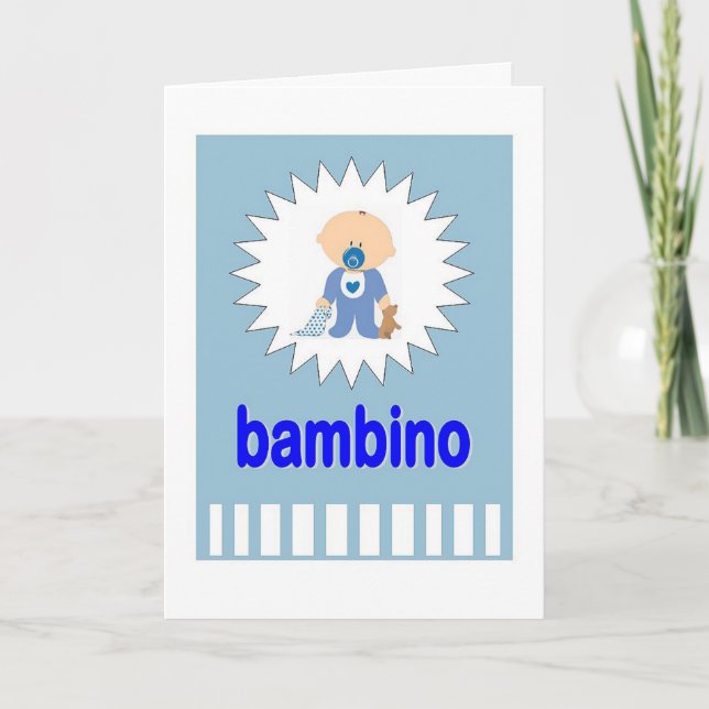 Bambino - New Baby Boy in Italiano Karte (Vorderseite)