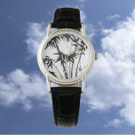 Bamboo Armbanduhr<br><div class="desc">Bamboo ist ein Pinselstrich in traditioneller chinesischer Technik (Xie Yi) mit Tinte auf Reispapier. Bamboo war während vieler Zeiten der chinesischen Geschichte ein wichtiges und bedeutendes Thema für die Malerei. Die Chinesen vergleichen Bambus oft mit Gentleman wegen seines einzigartigen Charakters, weder zankend noch arrogant zu sein. Die Bambusmalerei symbolisiert zudem...</div>
