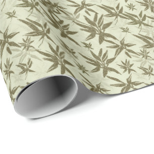 Bamboo auf Beige Bleche - nahtloses Oberflächenmus Geschenkpapier