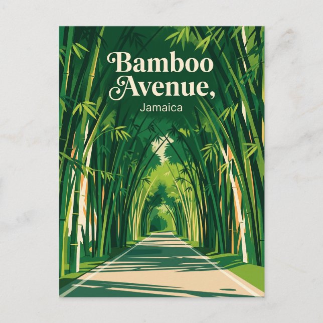 Bamboo Avenue Jamaika Postkarte (Vorderseite)