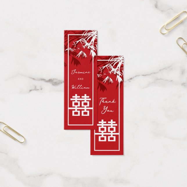 Bamboo Blätter Doppel Happiness Hochzeitsmarken (Büro)