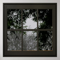 Bamboo Blätter Imitate Fenster Illusion 24x24 Schw