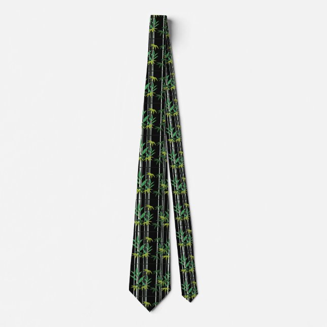 Bamboo Blätter Pattern Necktie Krawatte (Vorderseite)