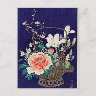 Bamboo Blume Basket von Ohara Koson Postkarte