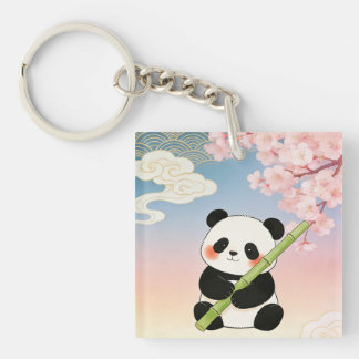 Bamboo & Cherry Panda Keychain Schlüsselanhänger