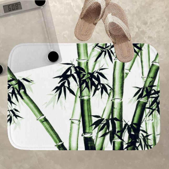 Bamboo Chinese Art - One - green Bath Mat Badematte (Von Creator hochgeladen)