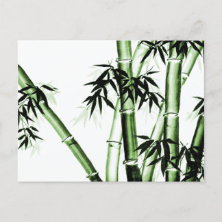 Bamboo Chinese Art - One - green Bath Mat Postkarte